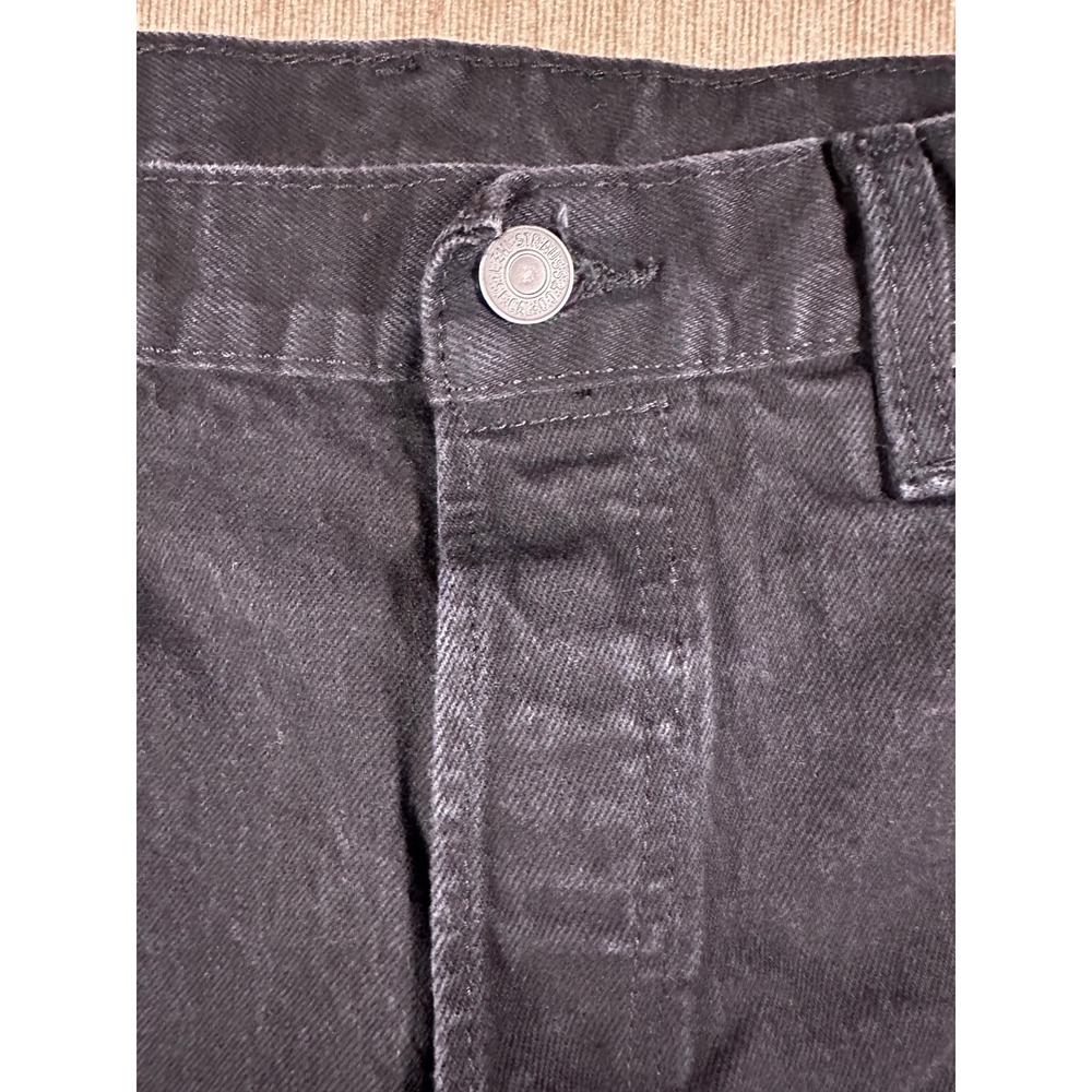 Levis 501 Original Fit Mens Black Straight Leg Button Fly Denim Jeans 36x30 - Picture 5 of 9